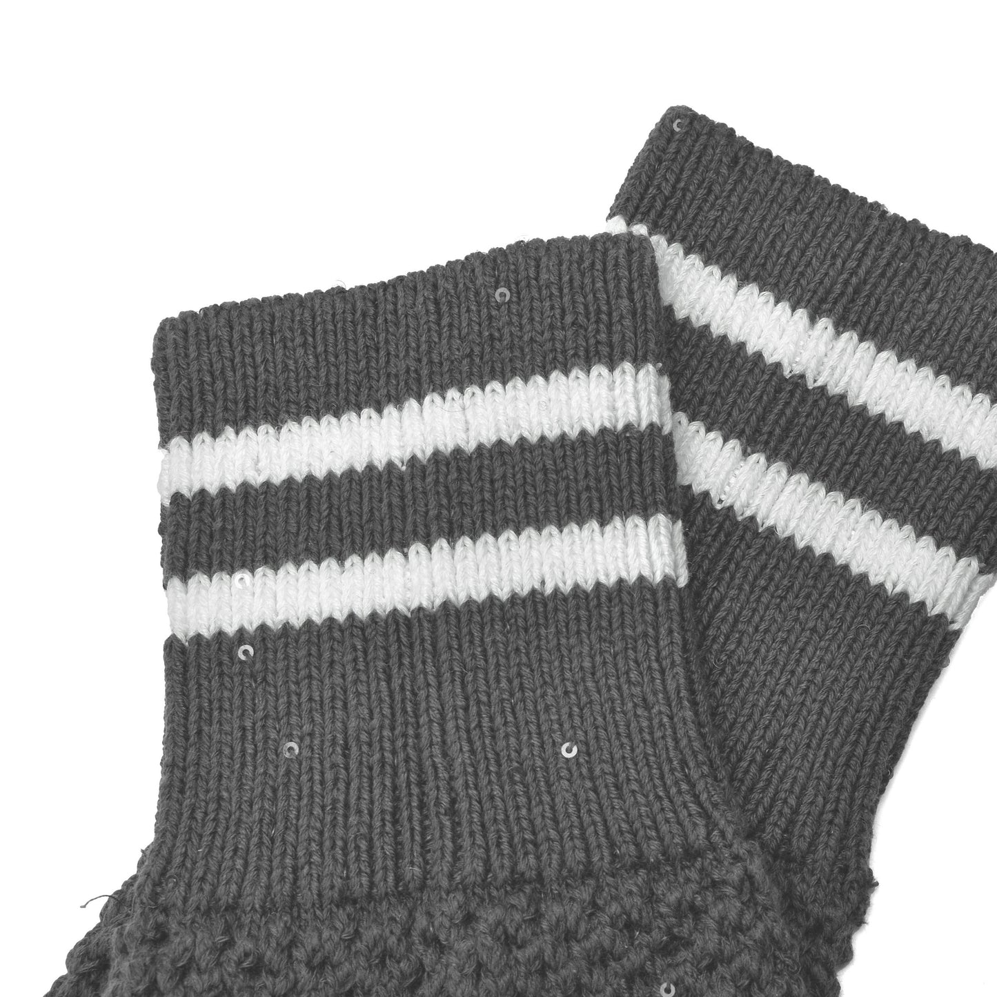 BRUNELLO CUCINELLI WOMEN'S TWO TONE HAND KNIT HIGH CALF SOCKS