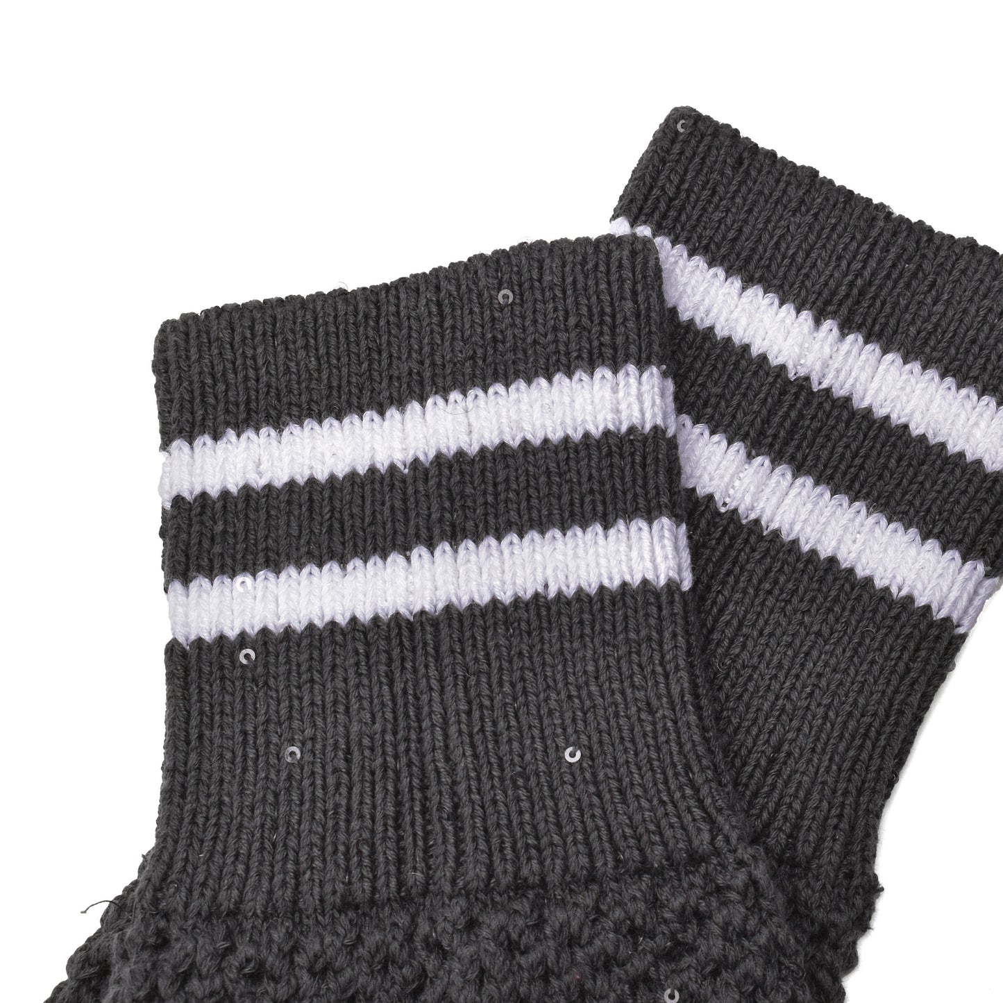 BRUNELLO CUCINELLI WOMEN'S TWO TONE HAND KNIT HIGH CALF SOCKS