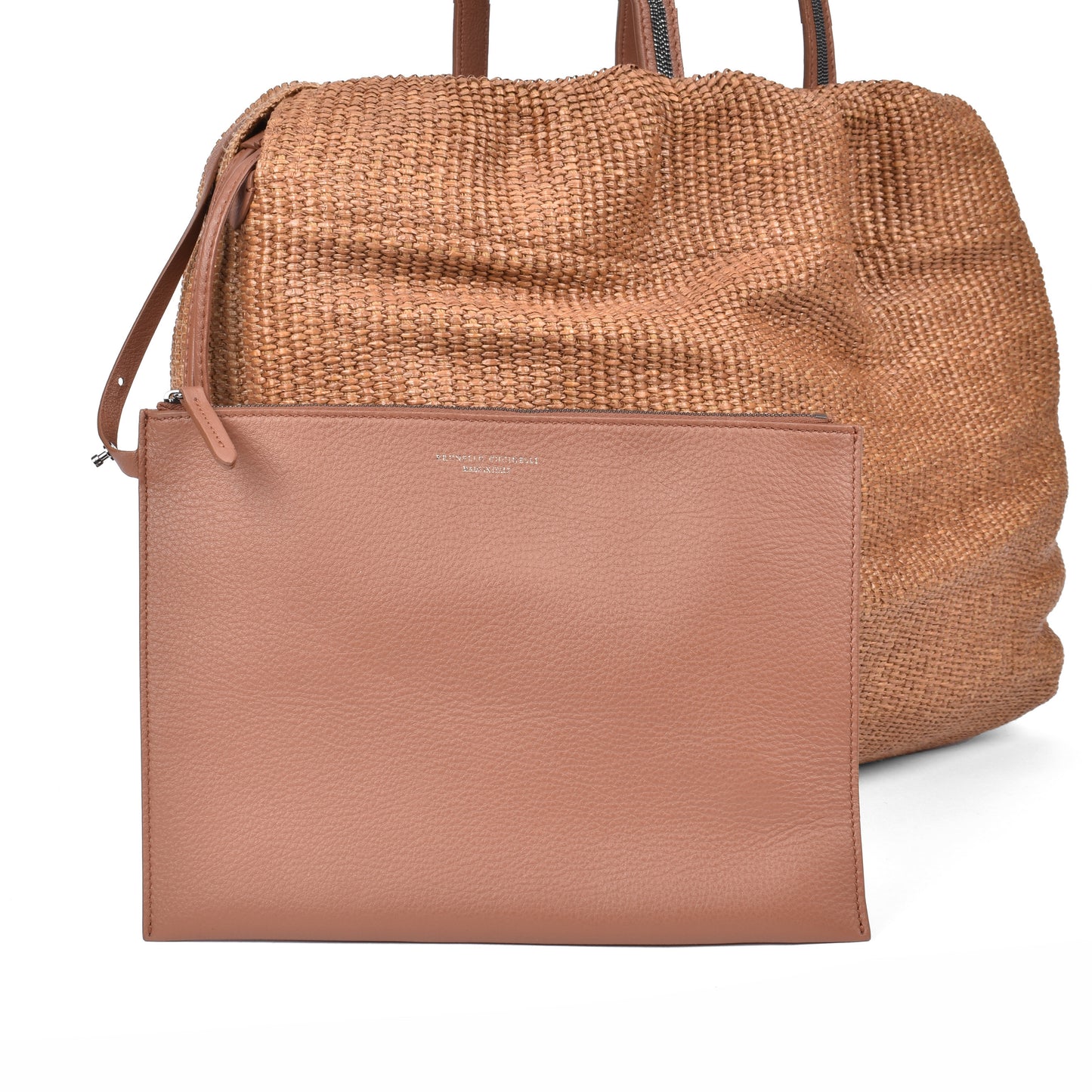 BRUNELLO CUCINELLI WOMEN'S MONILI BEAD WOVEN RAFFIA TOTE / SHOULDER BAG