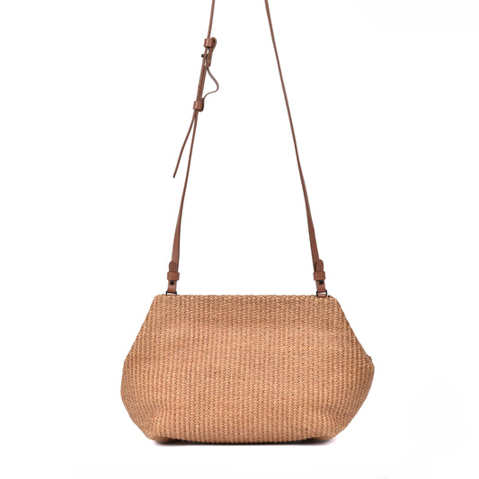 BRUNELLO CUCINELLI WOMEN'S MONILI BEAD WOVEN RAFFIA CROSSBODY SHOULDER BAG
