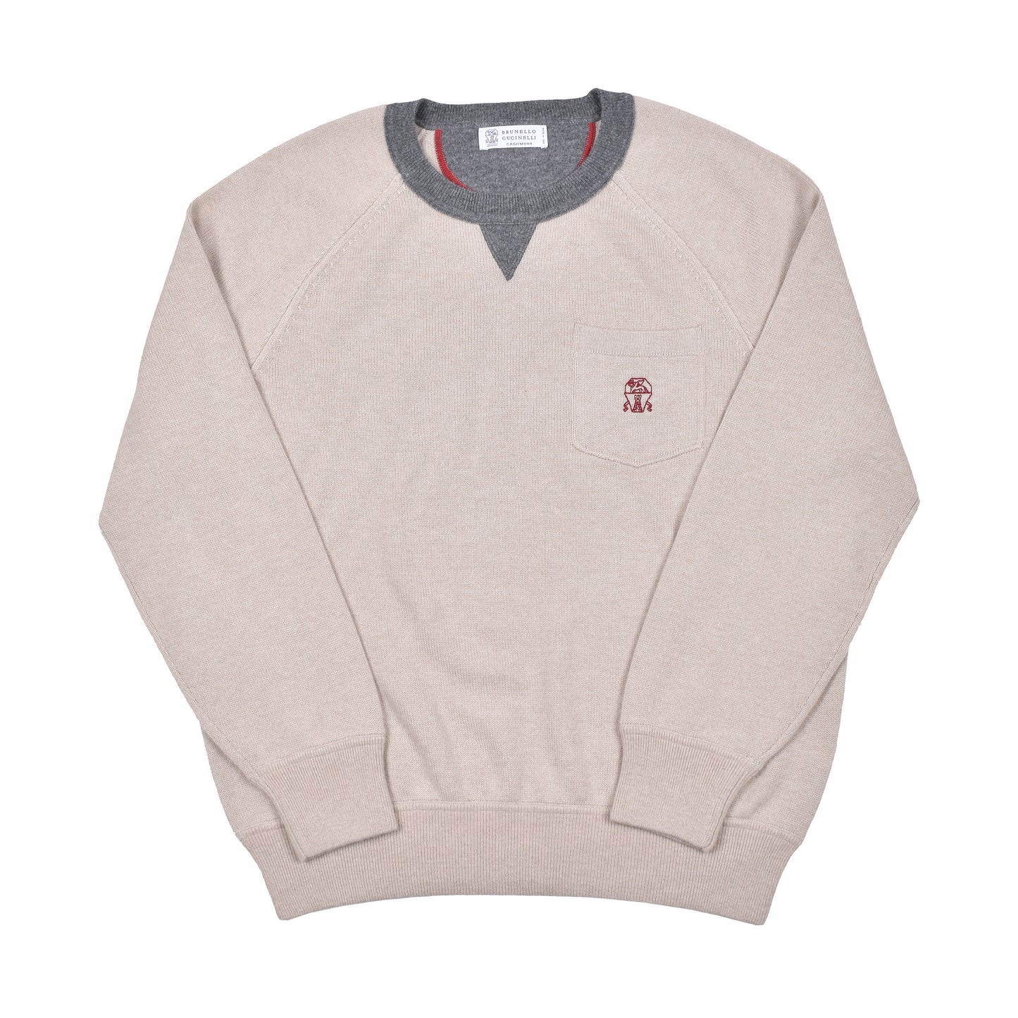 BRUNELLO CUCINELLI MEN'S 100% CASHMERE ATHLETIC STYLE CREW NECK SWEATER NEW