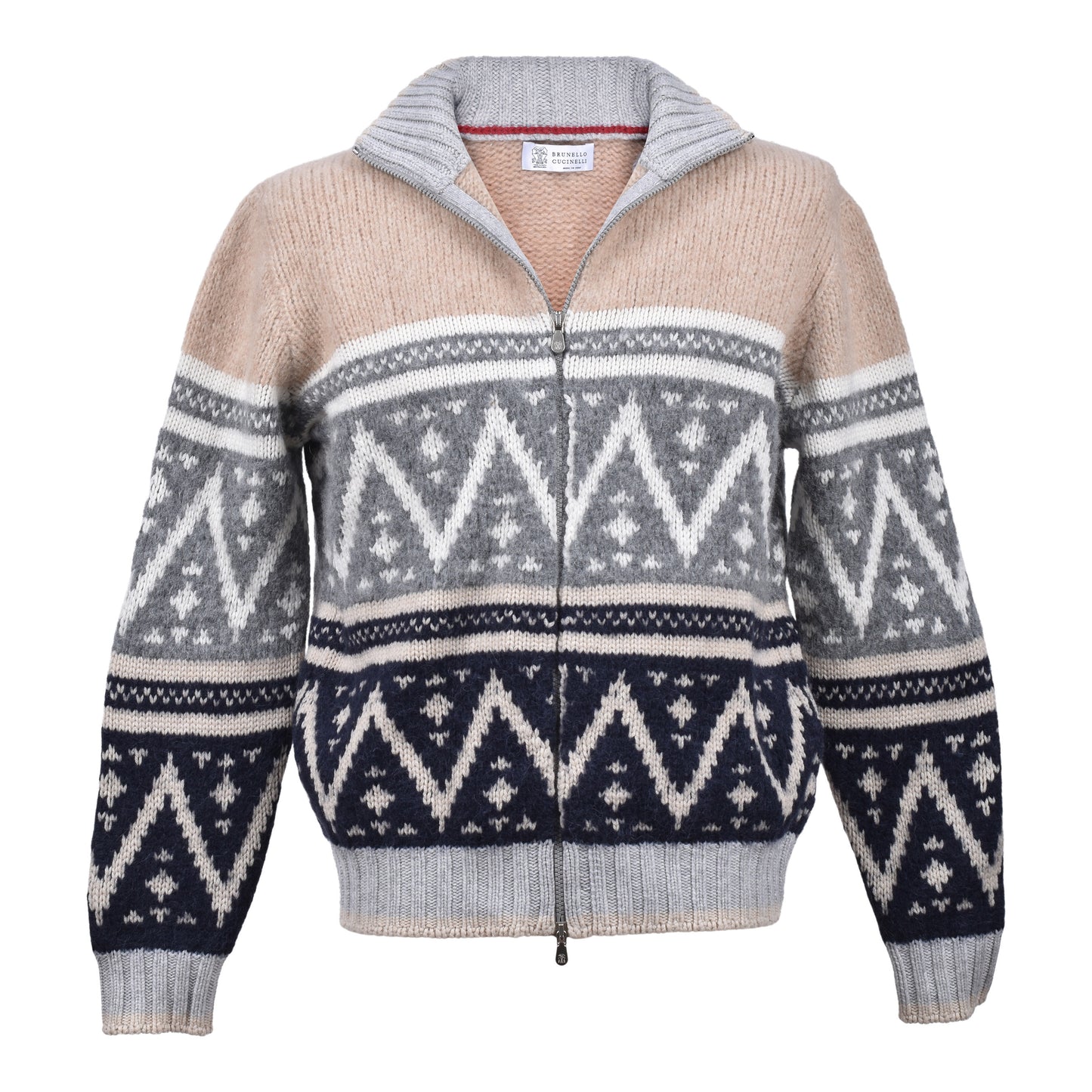 BRUNELLO CUCINELLI MEN'S CASHMERE BLEND ZIP UP CARDIGAN STYLE HEAVY SWEATER NEW