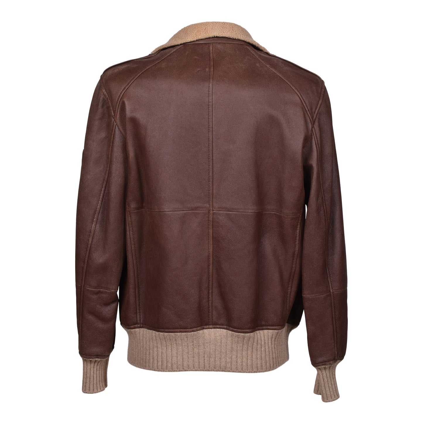 BRUNELLO CUCINELLI MEN'S SHEARLING LINED 100% LEATHER BOMBER JACKET NEW MEDIUM