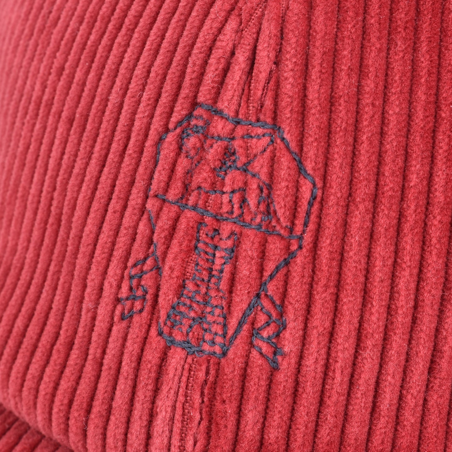 BRUNELLO CUCINELLI MEN'S 100% COTTON RED CORDUROY LOGO BASEBALL CAP/HAT