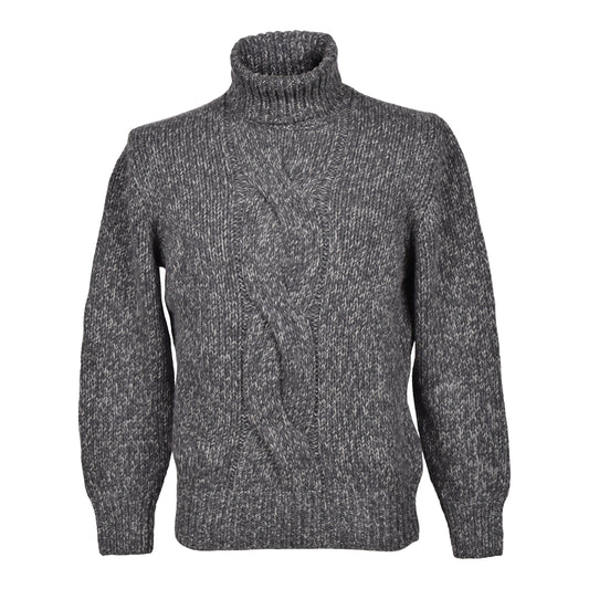BRUNELLO CUCINELLI MEN'S HEAVY CABLE KNIT CASHMERE TURTLE NECK SWEATER /PULLOVER