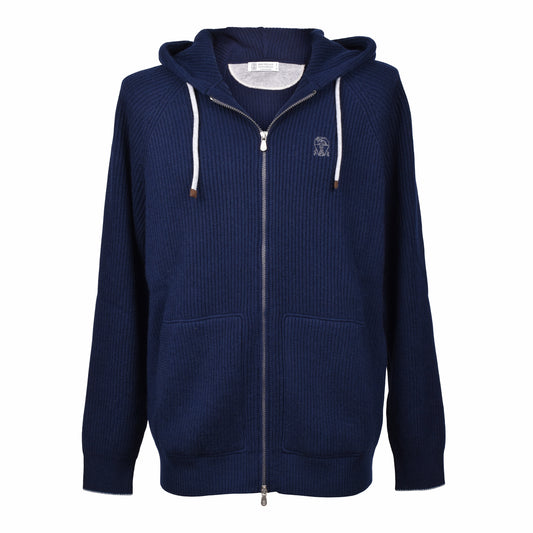 BRUNELLO CUCINELLI MEN'S 100% CASHMERE ATHLETIC KNIT ZIP UP FASHION HOODIE NEW
