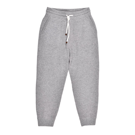 BRUNELLO CUCINELLI MEN'S 100% CASHMERE RIBBED KNIT FASHION TRAVEL SWEAT PANTS