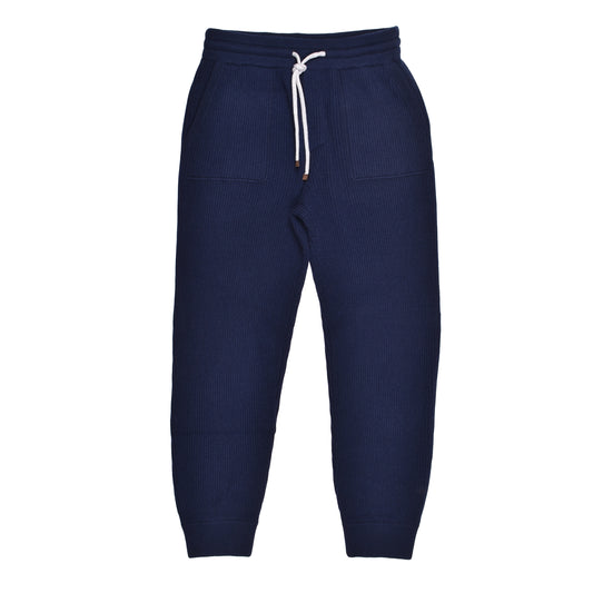 BRUNELLO CUCINELLI MEN'S 100% CASHMERE RIBBED FASHION KNIT TRAVEL SWEAT PANTS