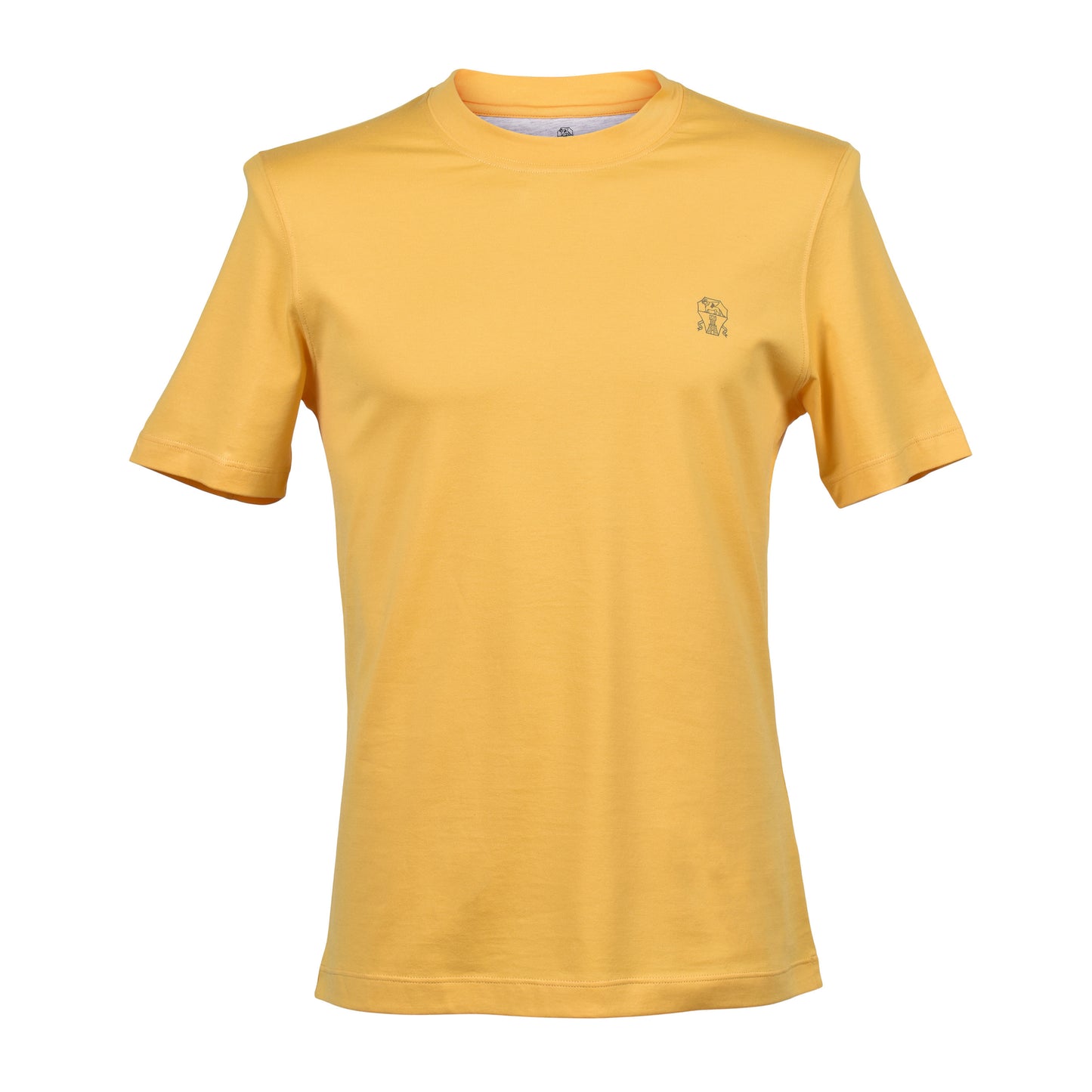 BRUNELLO CUCINELLI MEN'S 100% COTTON CREW NECK SLIM FIT SHORT SLEEVE LOGO TSHIRT