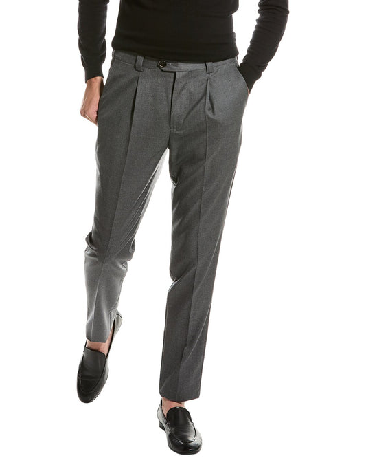 BRUNELLO CUCINELLI MEN'S 100% VIRGIN WOOL CASUAL GRAY PANTS/TROUSERS