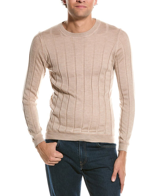 BRUNELLO CUCINELLI MEN'S CASHMERE BEND CREW NECK RIBBED SWEATER/PULLOVER NEW