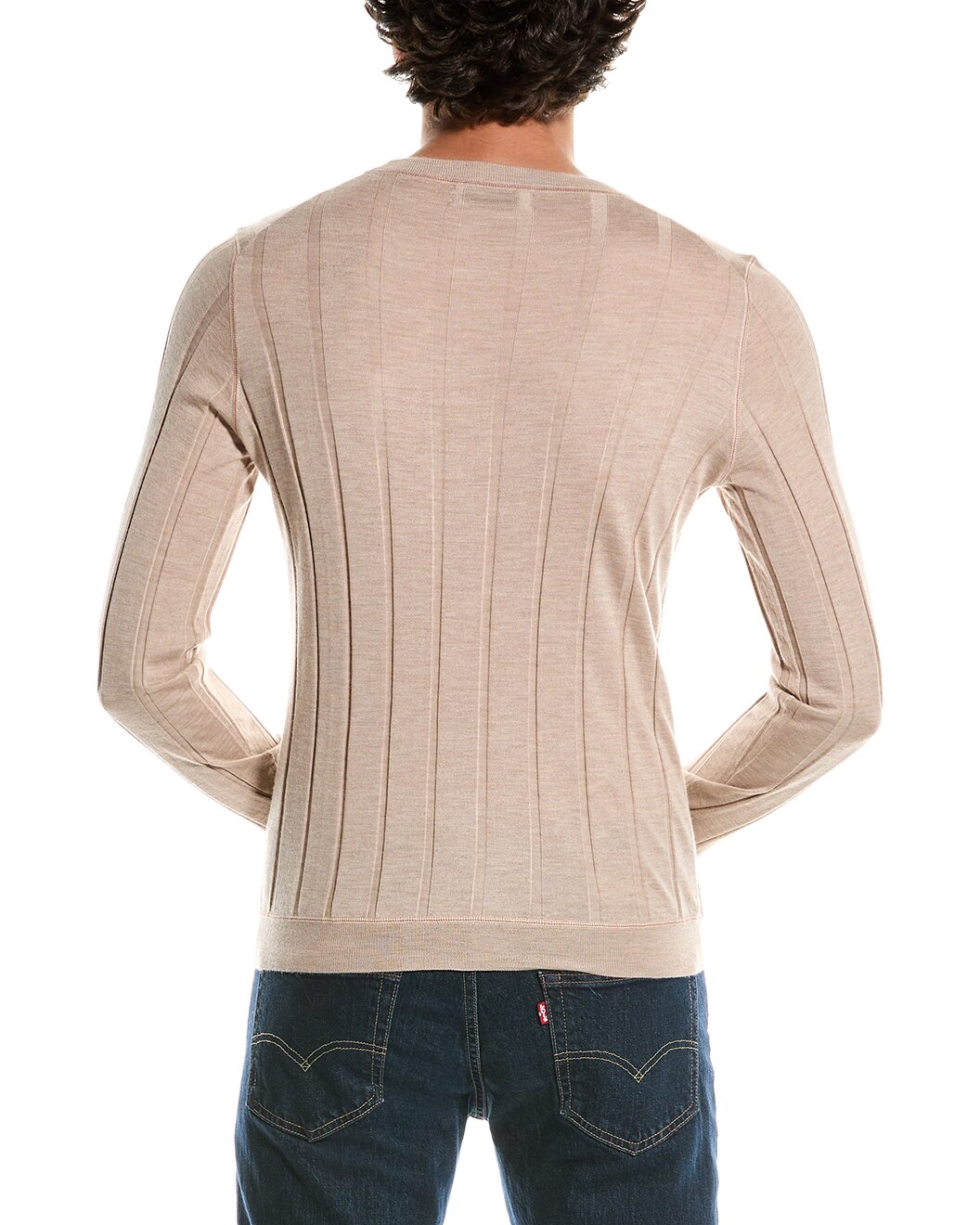 BRUNELLO CUCINELLI MEN'S CASHMERE BEND CREW NECK RIBBED SWEATER/PULLOVER NEW