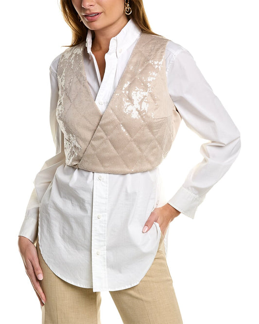 BRUNELLO CUCINELLI WOMEN'S SHIRT MB951EB116_C5782 NWT