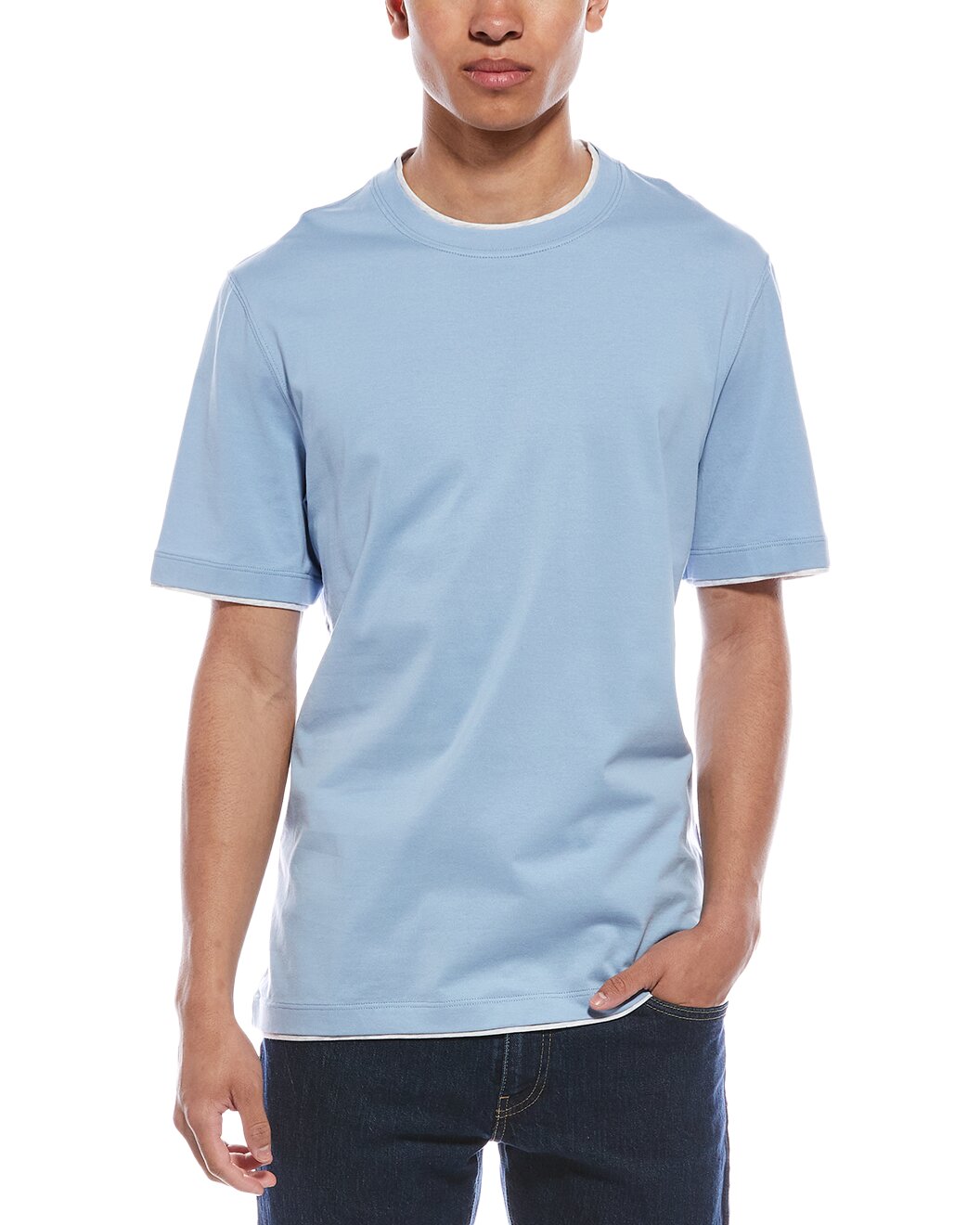 BRUNELLO CUCINELLI MEN'S 100% COTTON CREW NECK SHORT SLEEVE CASUAL T-SHIRT NEW