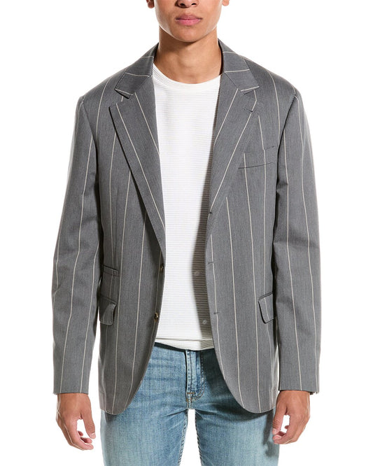 BRUNELLO CUCINELLI MEN'S WOOL BLEND 3 BUTTON CASUAL BLAZER