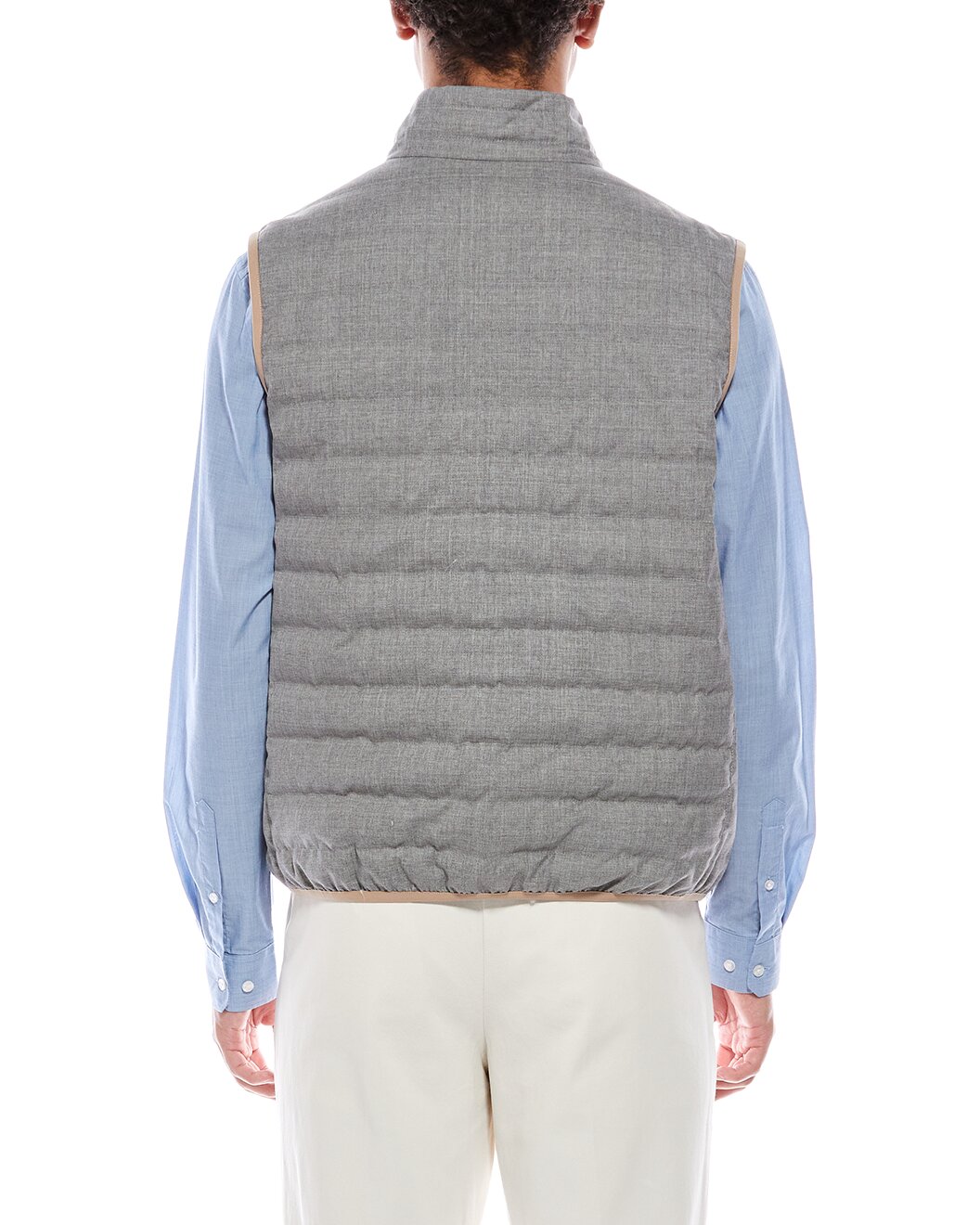 BRUNELLO CUCINELLI MEN'S 100% VIRGIN WOOL ZIP UP QUILTED CASUAL PUFFER VEST