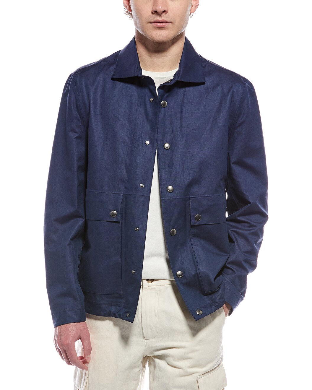 BRUNELLO CUCINELLI MEN'S SILK BLEND BUTTON DOWN JACKET/RAINCOAT NEW