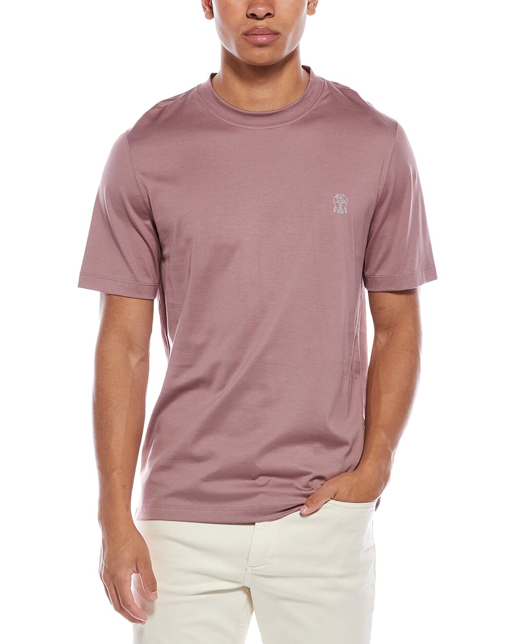 BRUNELLO CUCINELLI MEN'S 100% COTTON CREW NECK SHORT SLEEVE LOGO T-SHIRT NEW