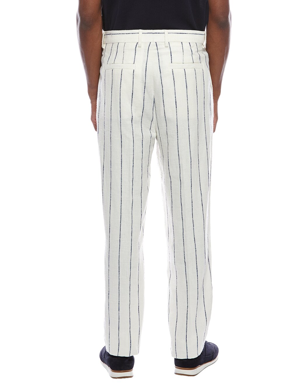 BRUNELLO CUCINELLI MEN'S LINEN BLEND CASUAL EASY FIT STRIPE PANTS/TROUSERS NEW