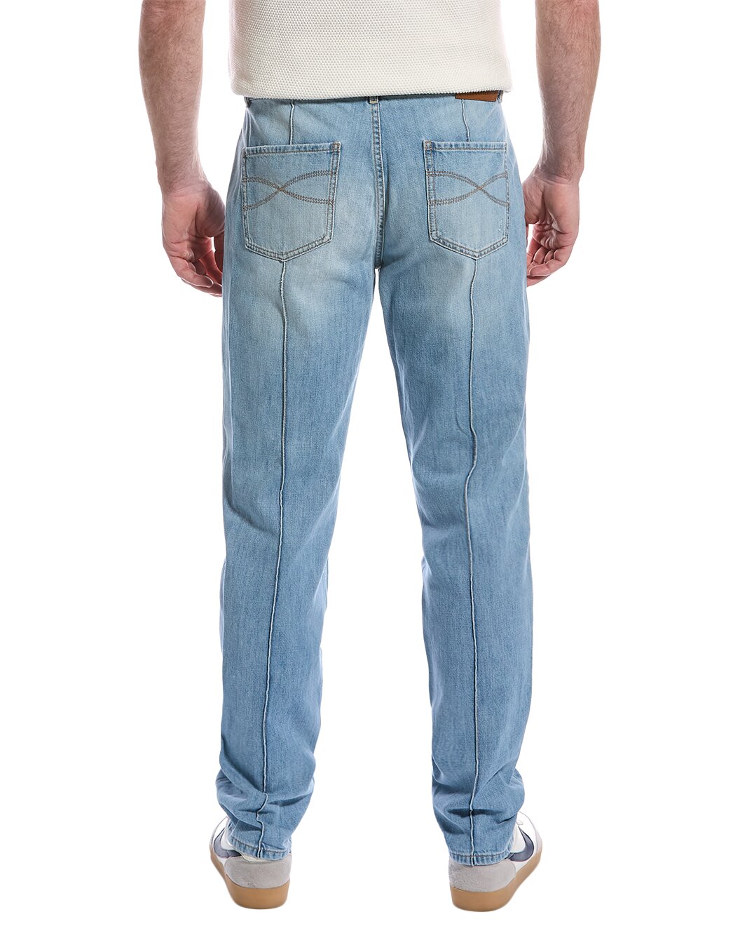 BRUNELLO CUCINELLI MEN'S 100% COTTON DISTRESSED TRADITIONAL FIT DENIM JEAN PANTS