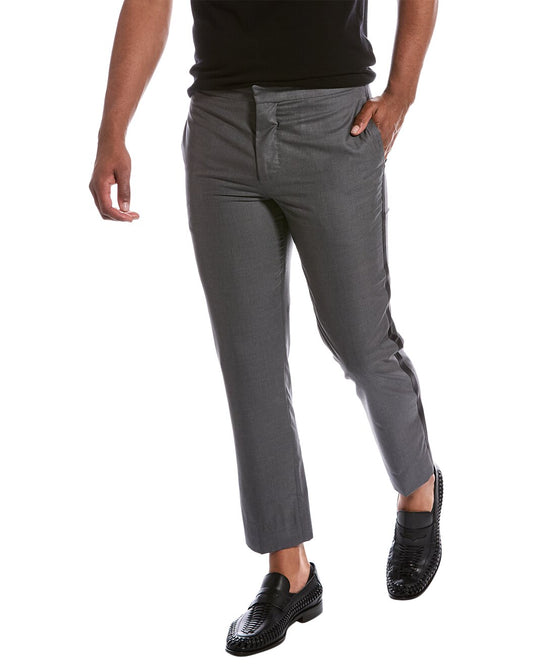 BRUNELLO CUCINELLI MEN'S VIRGIN WOOL GRAY TUXEDO PANTS/TROUSERS