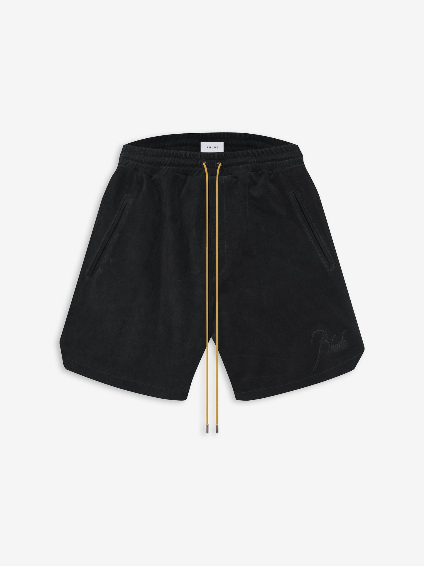 RHUDE MEN'S LEATHER SHORT BLACK