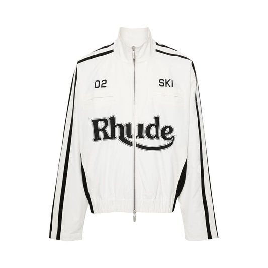 RHUDE MEN'S SKI TRACK JACKET WHITE/BLACK