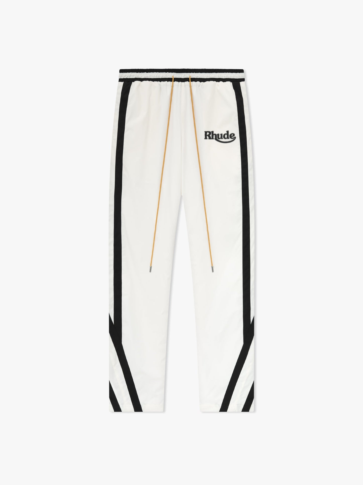 RHUDE MEN'S SKI-TRACK PANTS WHITE/BLACK