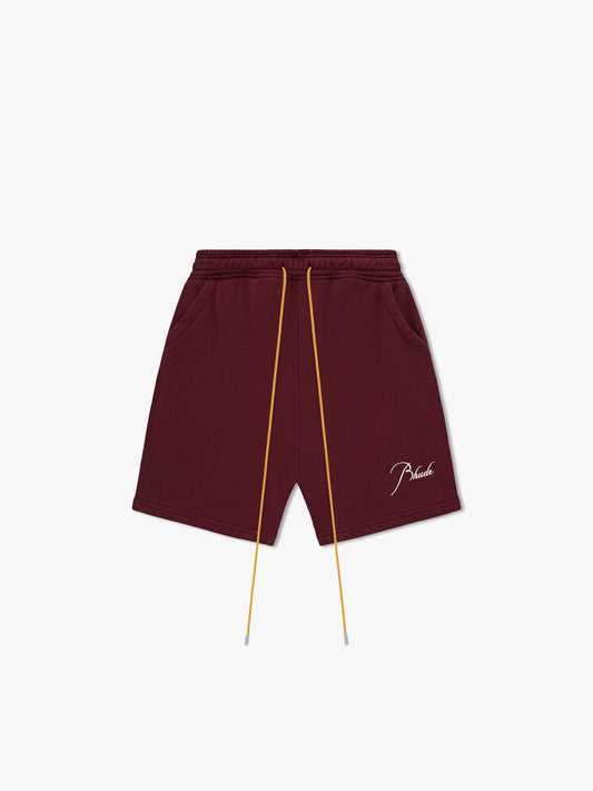 RHUDE MEN'S SWEATSHORT BURGUNDY