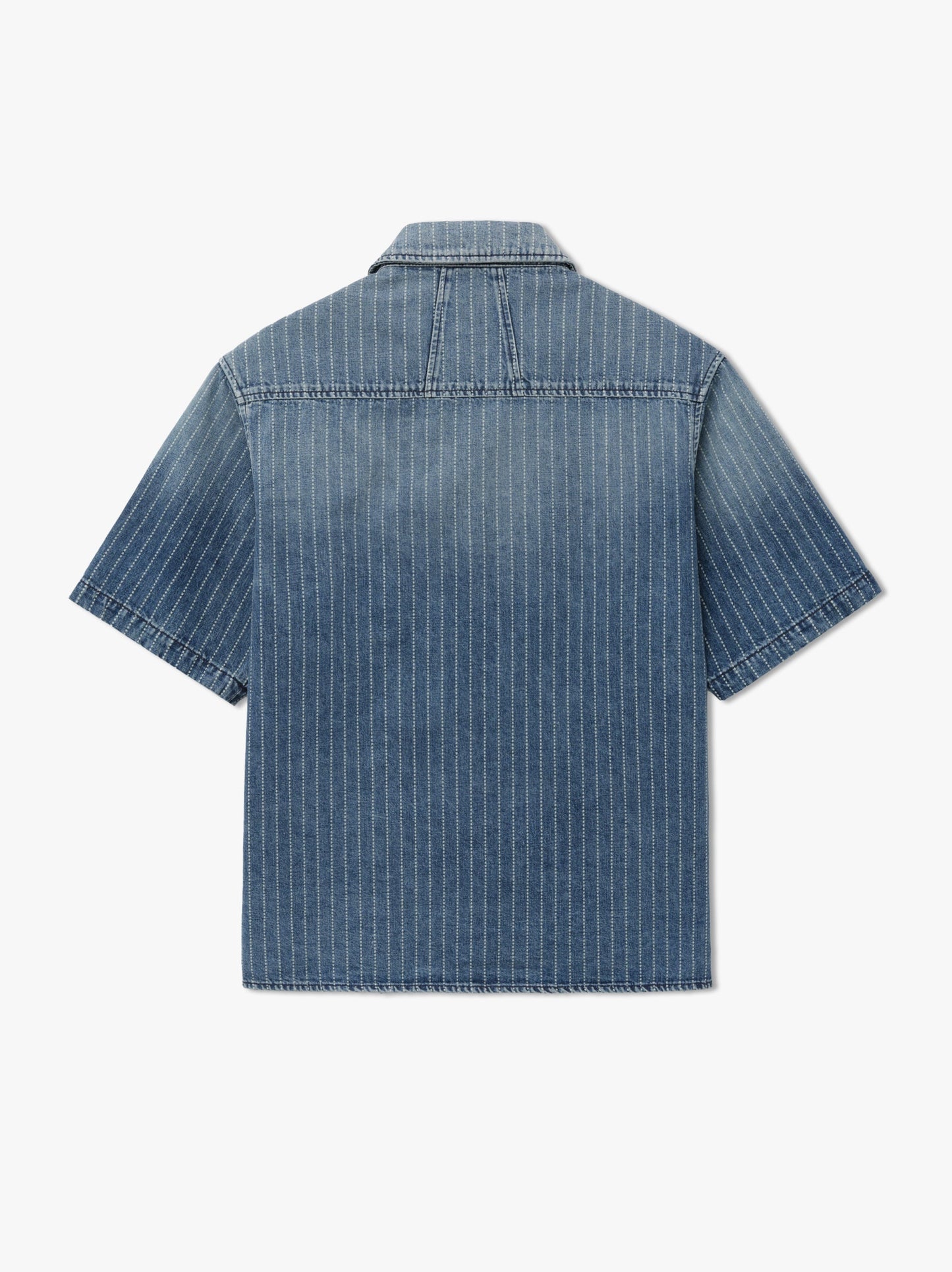 RHUDE MEN'S WABASH DENIM SNAP SHIRT
