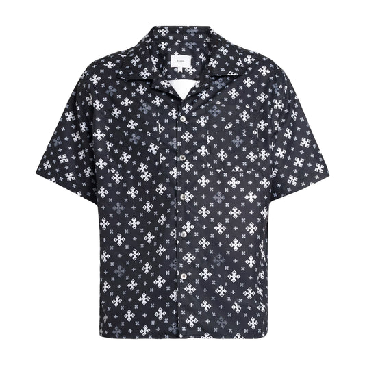 RHUDE MEN'S CROSS BANDANA RAYON SHIRT