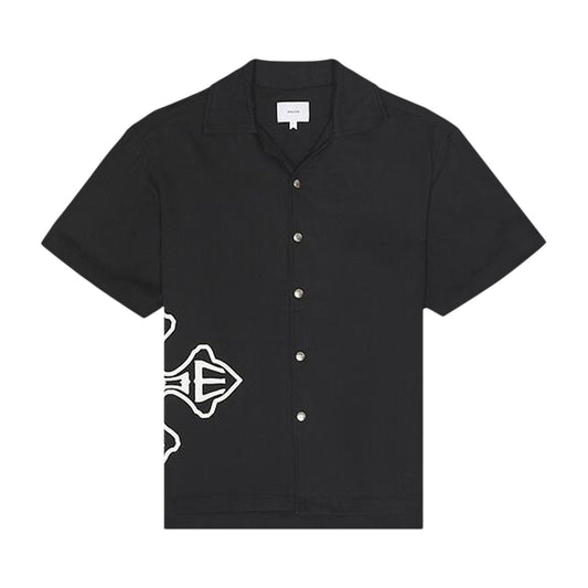 RHUDE MEN'S CROSS LOGO SNAP SHIRT