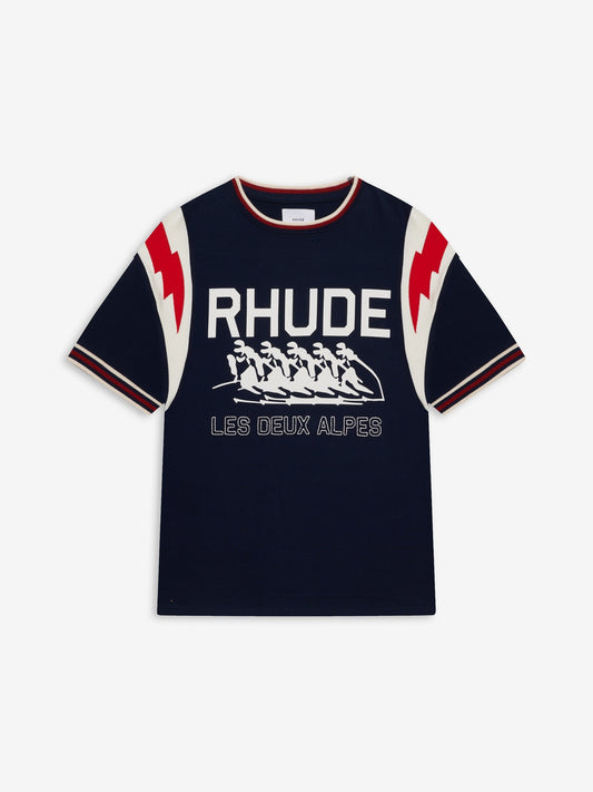 RHUDE MEN'S LIGHTING RINGER TEE