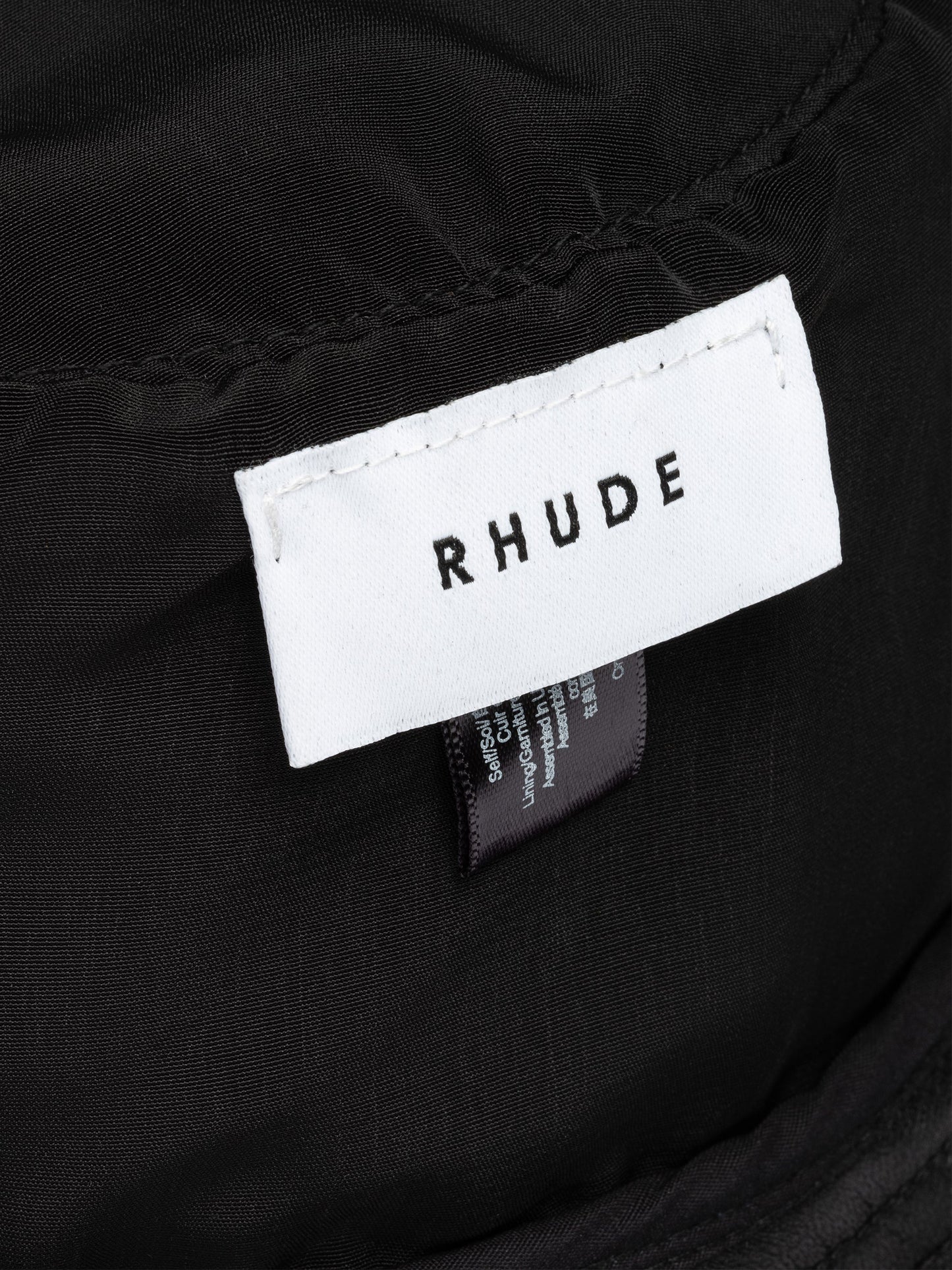 RHUDE MEN'S LOGO LEATHER BUCKET HAT