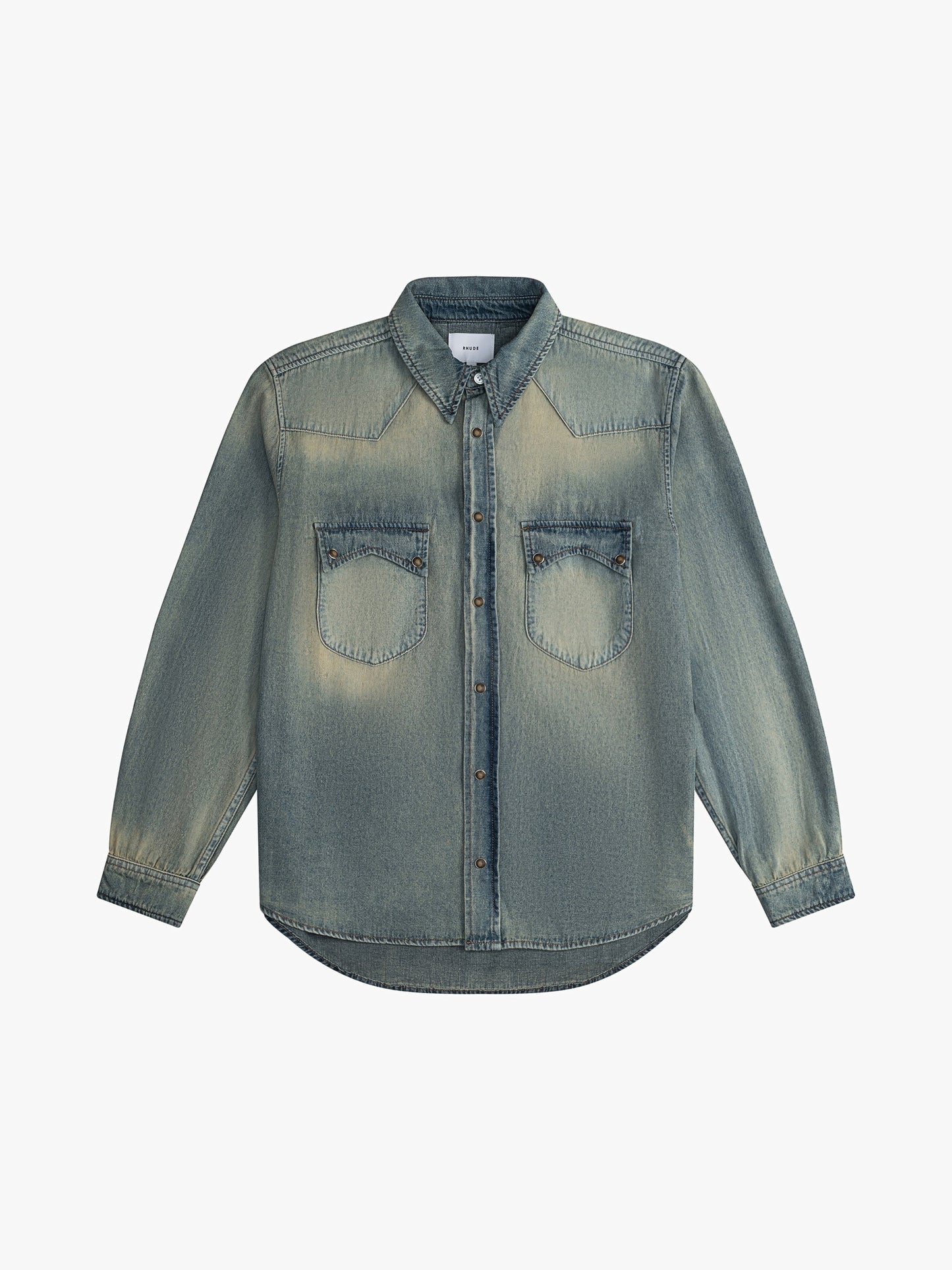 RHUDE MEN'S WESTERN DENIM SHIRT
