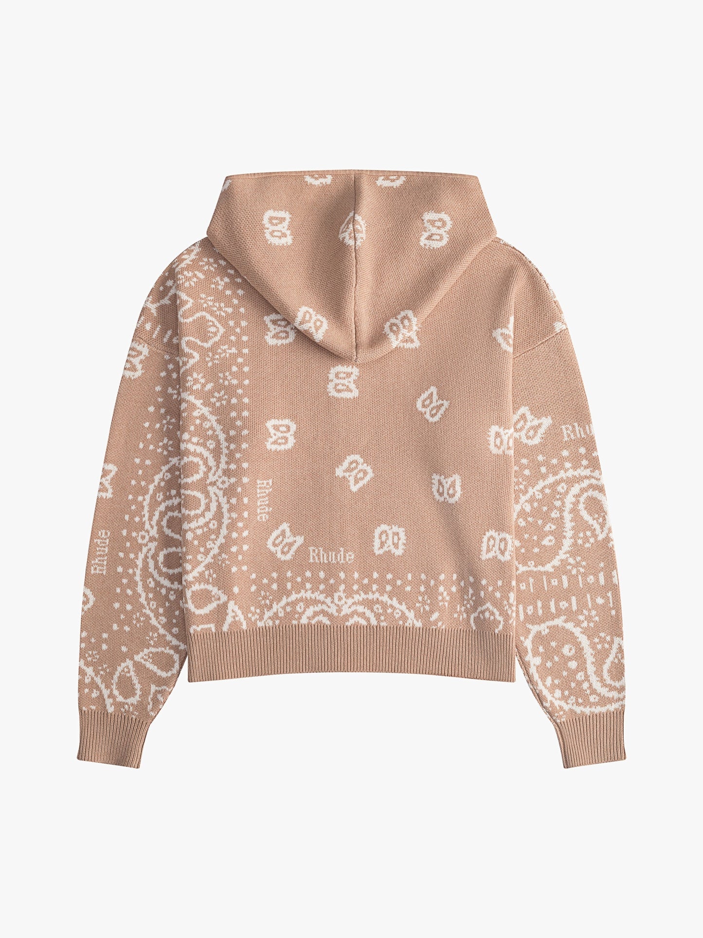 RHUDE MEN'S BANDANA KNIT ZIP-UP
