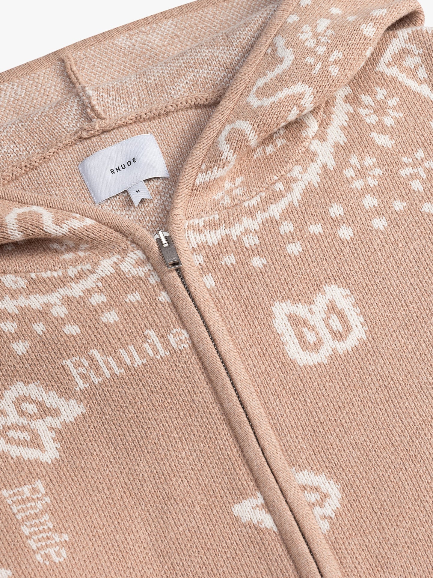 RHUDE MEN'S BANDANA KNIT ZIP-UP