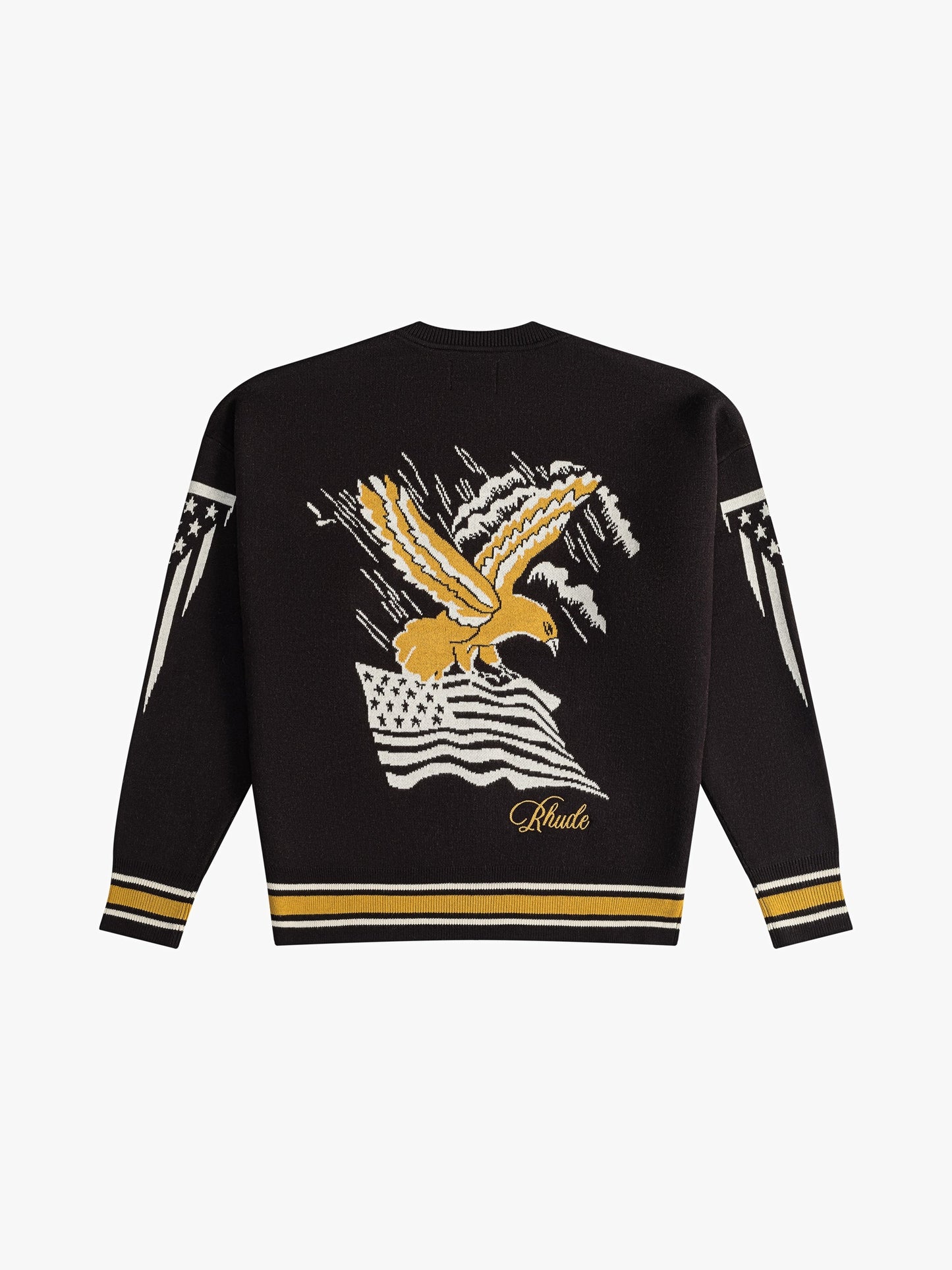RHUDE MEN'S EAGLE SOUVENIR KNIT CREWNECK