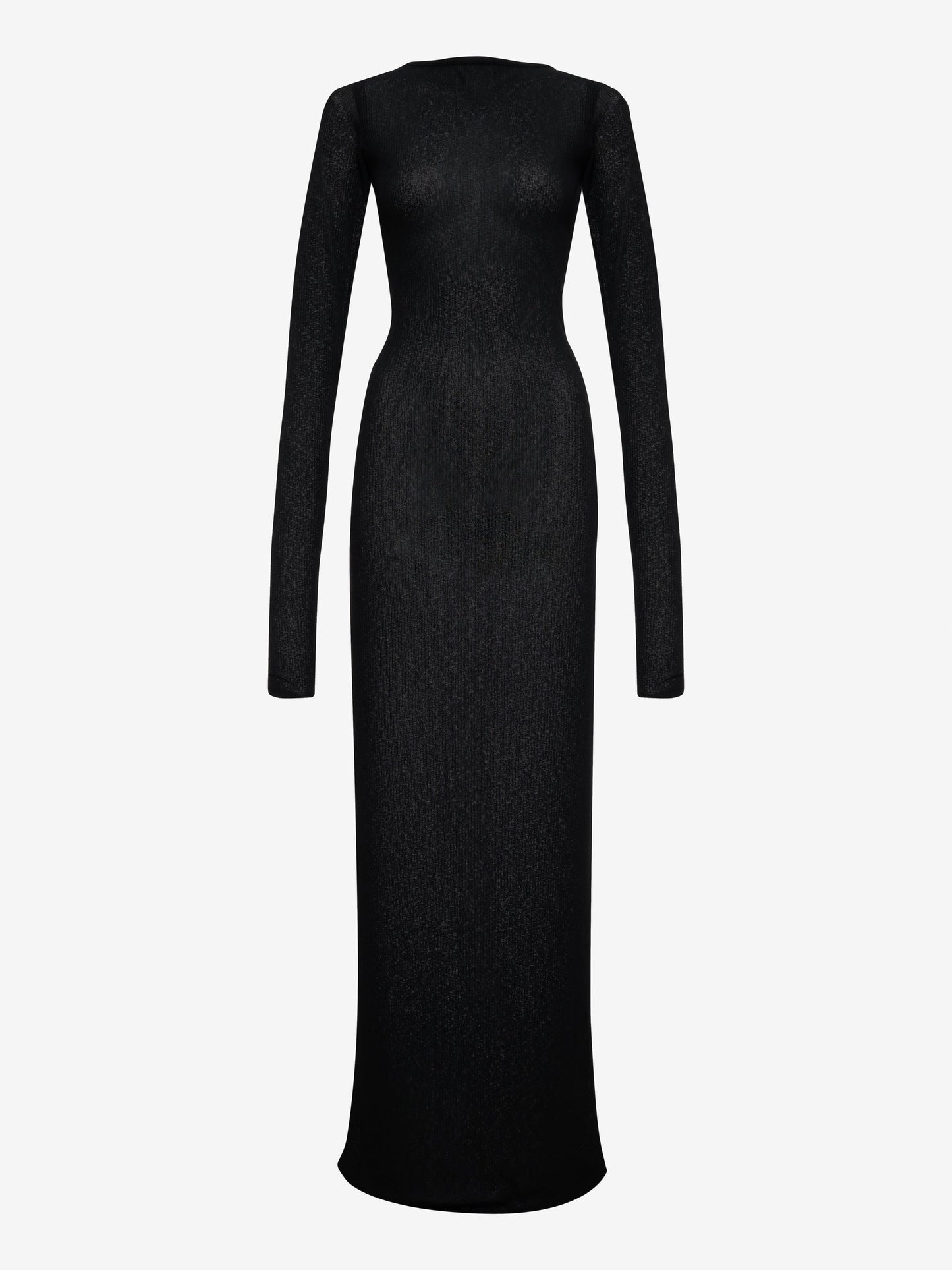 RHUDE WOMEN'S SHEER KNIT JERSEY DRESS BLACK