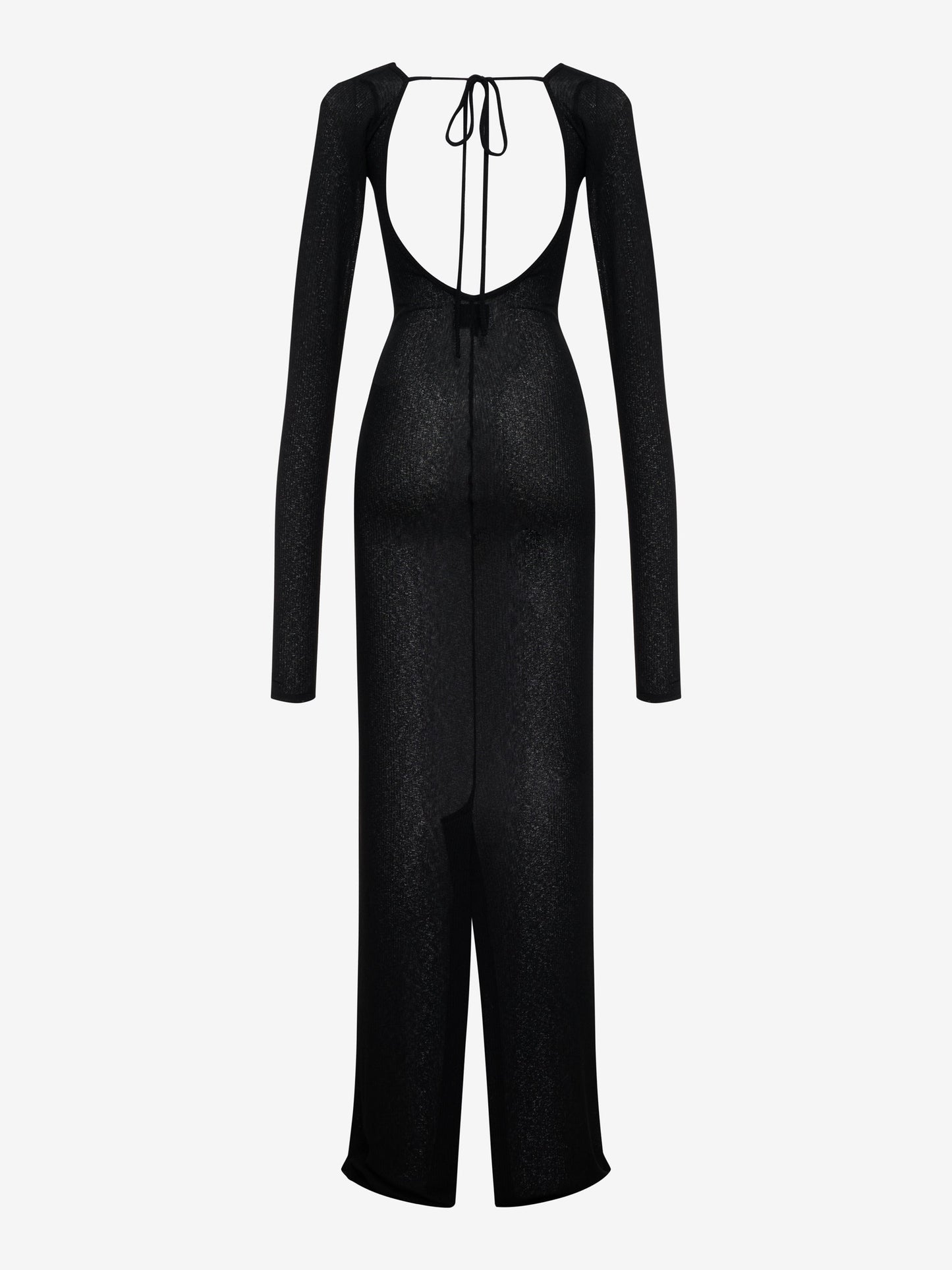 RHUDE WOMEN'S SHEER KNIT JERSEY DRESS BLACK