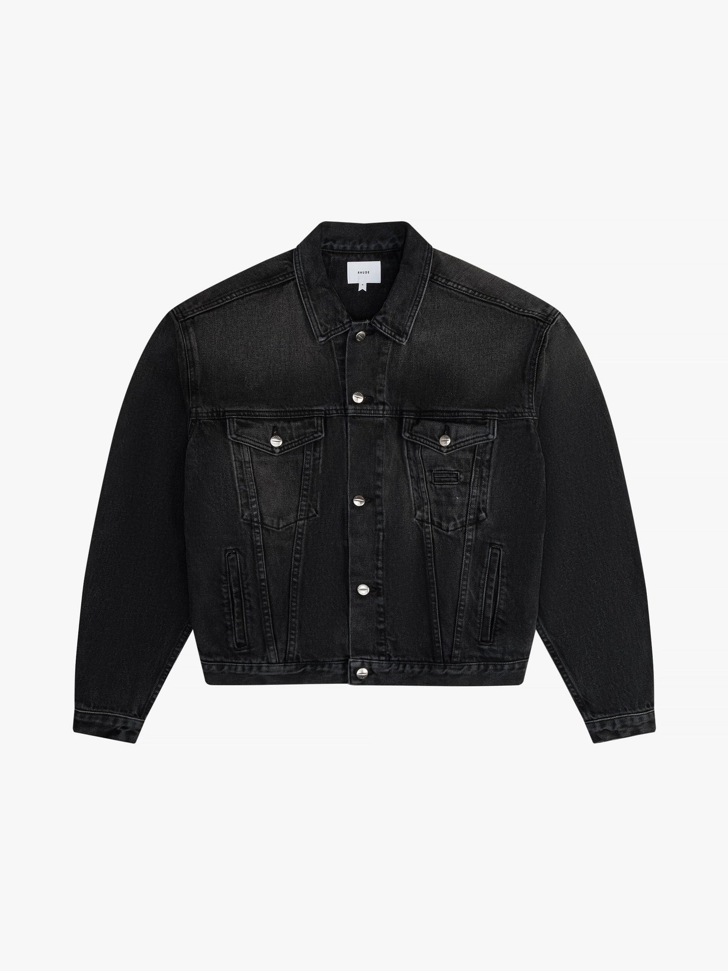 RHUDE WOMEN'S OVERSIZED DENIM TRUCKER J BLACK