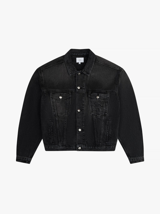RHUDE WOMEN'S OVERSIZED DENIM TRUCKER J BLACK