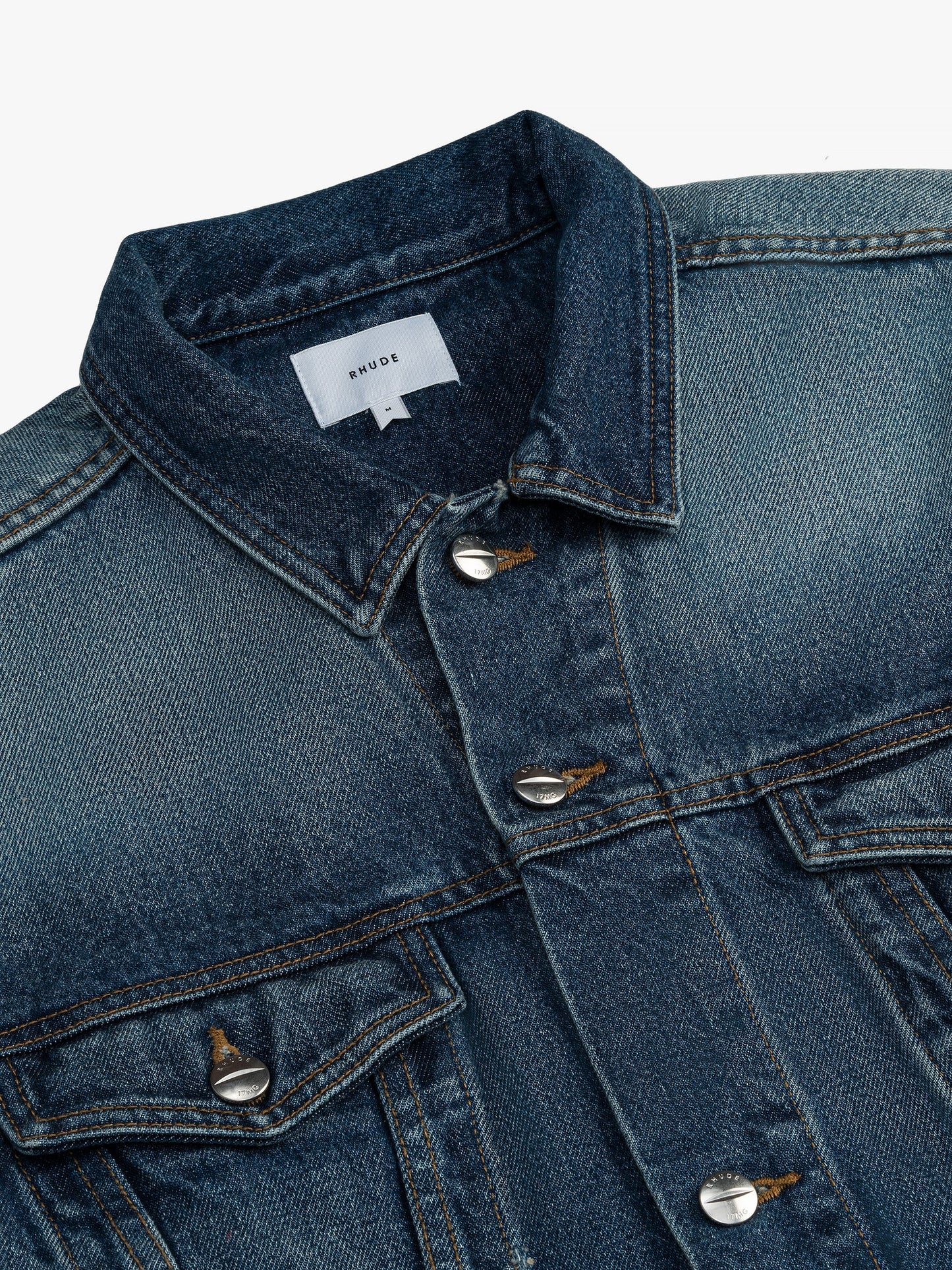 RHUDE WOMEN'S OVERSIZED DENIM TRUCKER J LIGHT INDIGO