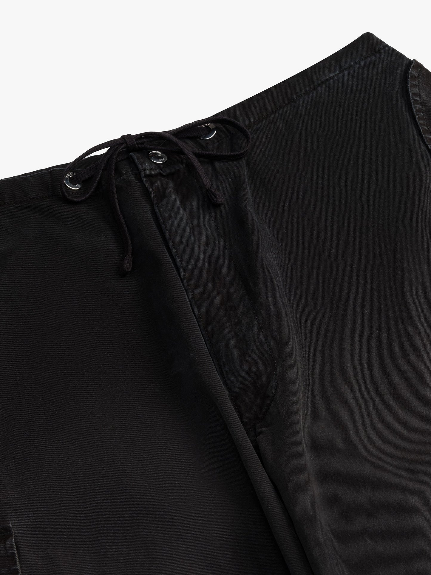 RHUDE WOMEN'S WASHED PARACHUTE PANTS BLACK