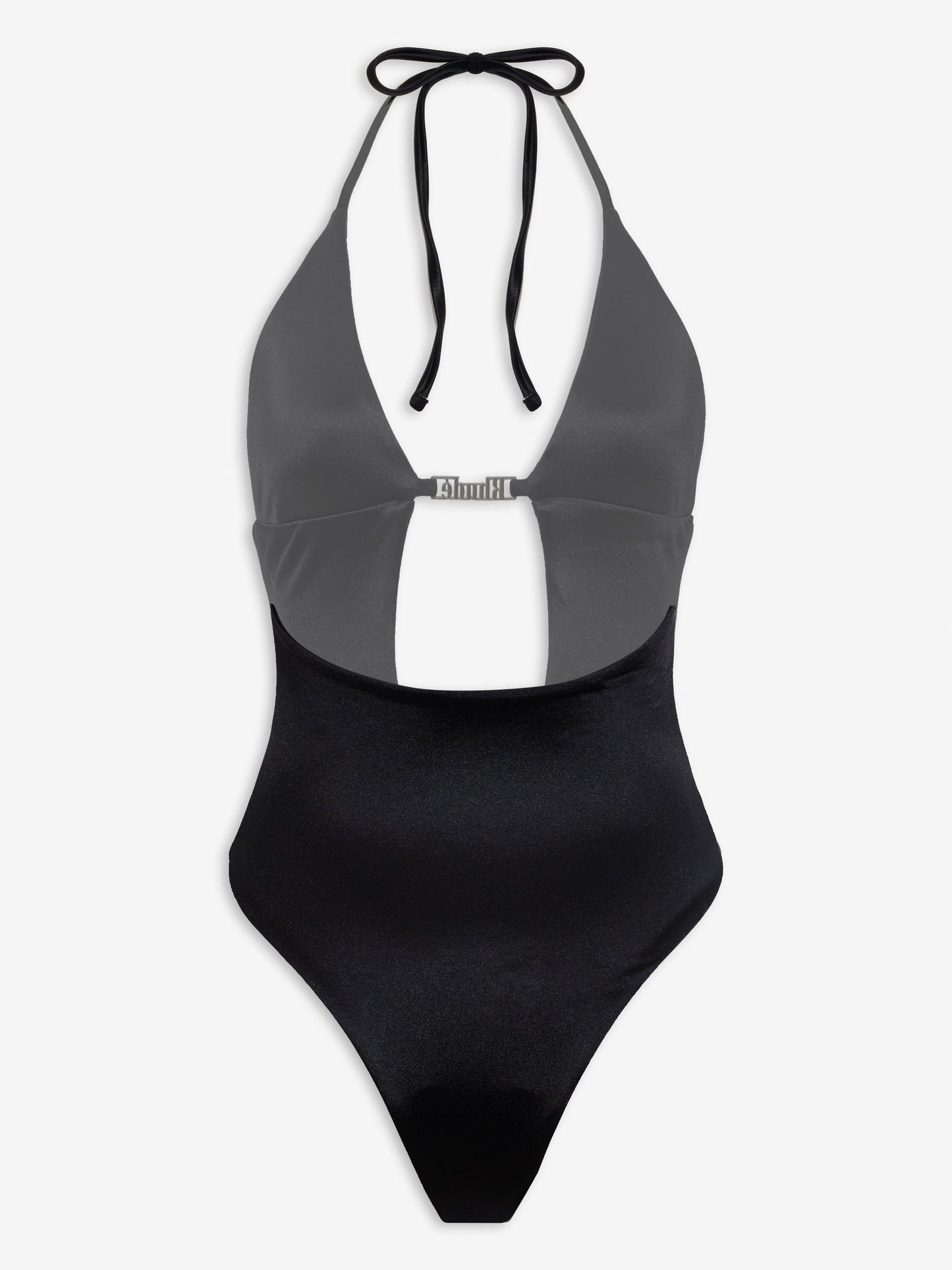 RHUDE WOMEN'S RIMINI ONE-PIECE SWIM METALLIC BLACK