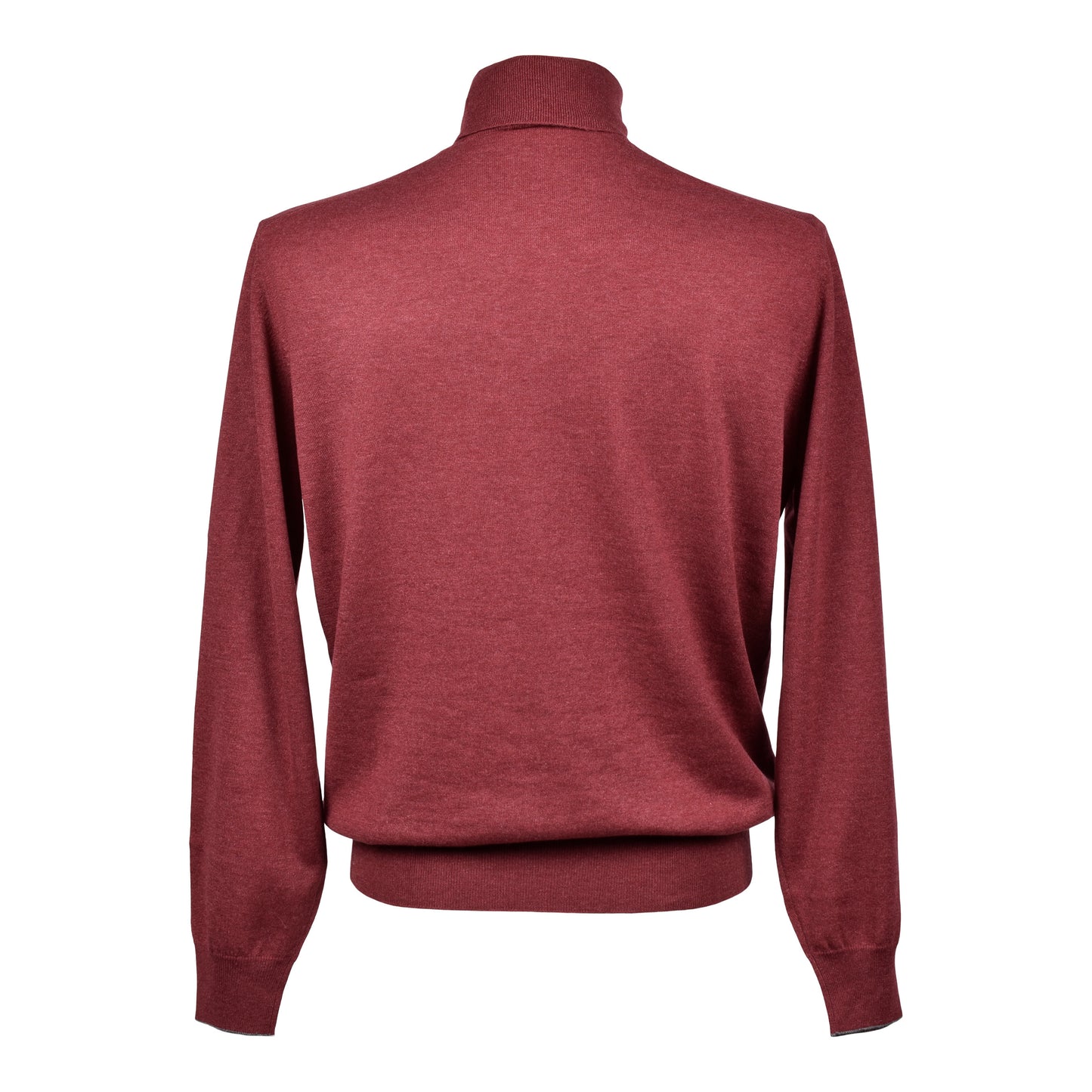 BRUNELLO CUCINELLI MEN'S 100% CASHMERE BURGUNDY TURTLE NECK SWEATER