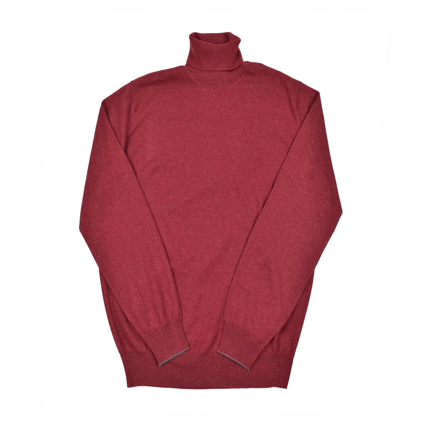 BRUNELLO CUCINELLI MEN'S 100% CASHMERE BURGUNDY TURTLE NECK SWEATER