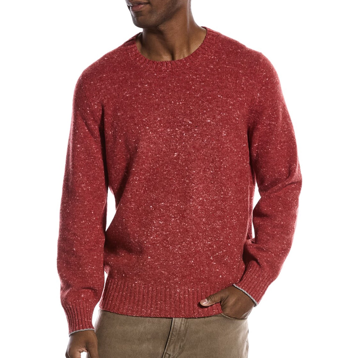 BRUNELLO CUCINELLI MEN'S CREW NECK KNIT CASHMERE SWEATER/PULLOVER