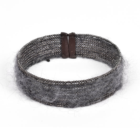 BRUNELLO CUCINELLI WOMEN'S MONILI BEAD AND WOOL CHOKER NECKLACE