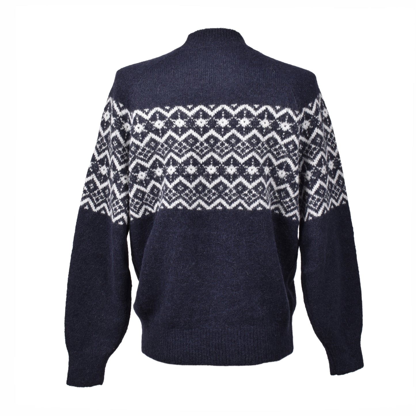 BRUNELLO CUCINELLI MEN'S TWO TONE MOCK COLLAR NAVY SWEATER / PULLOVER